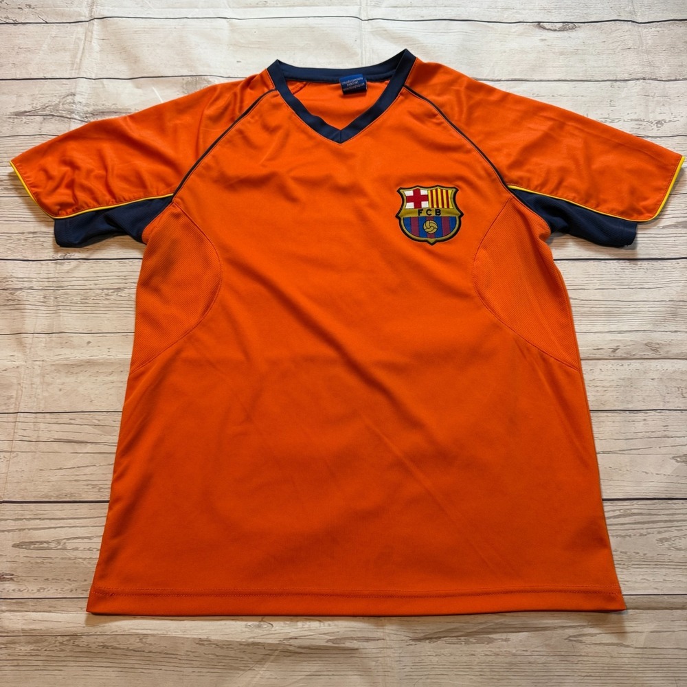 FC Barcelona Training Jersey Football Soccer Shirt‎ Orange Men's Size Small